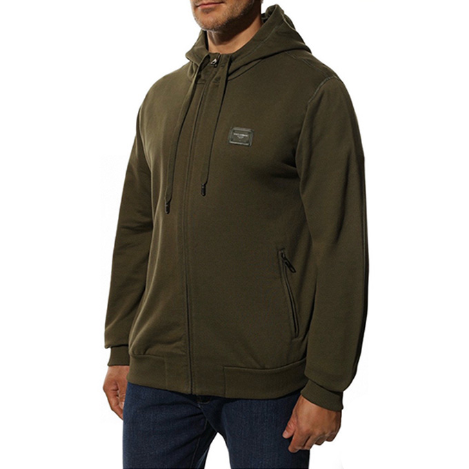 dolce & gabbana essentials zip‑up hooded sweatshirt